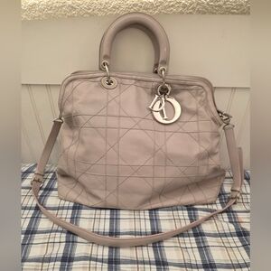 Christian DIOR Cannage Granville Grey/Lavender w/strap LARGE Size
